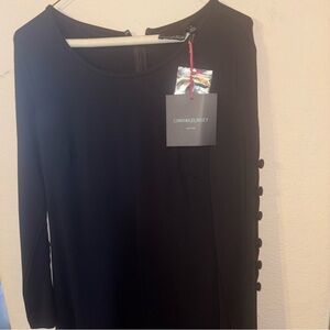 Cynthia Rowley Elegant Black Long Sleeve Dress